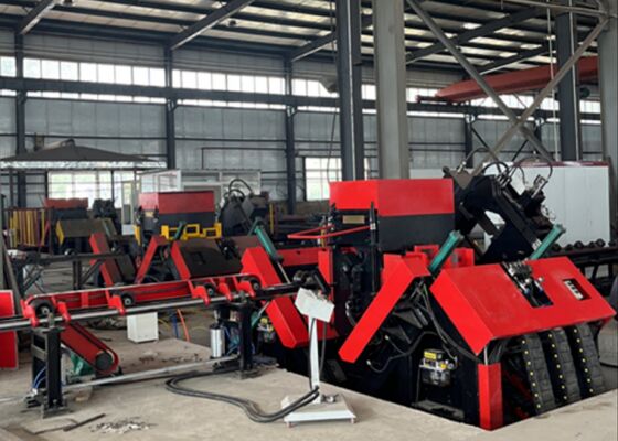 100×100×10~250×250×32mm Angle Size CNC Steel Table Drilling Marking Machine 40mm Max Drilling