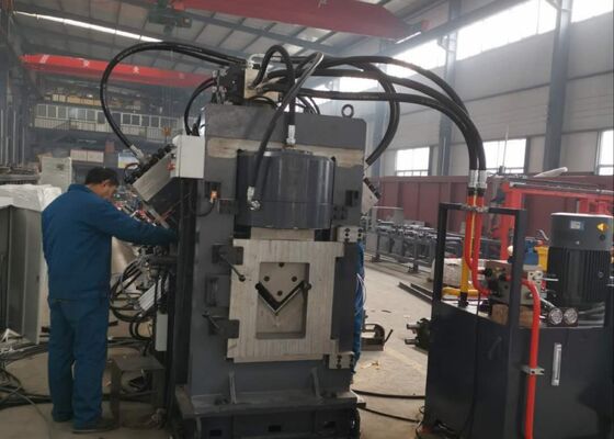 Water Cooling Hydraulic System CNC Angle Metal Punch Cutting Machine 2 Punches Per Side