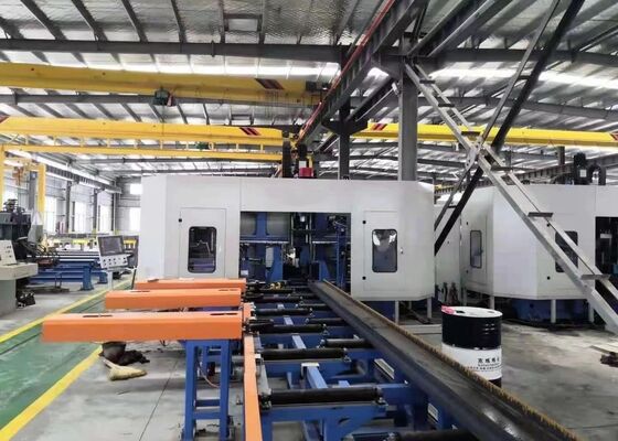 Công nghiệp xây dựng cầu CNC Beam Drilling And Sawing Machine Line cho thép kênh