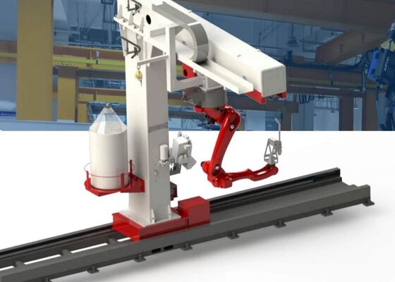 ± 0.07mm Lặp lại Máy robot hàn đường sắt đảo ngược Máy 180000Lux Kháng sáng